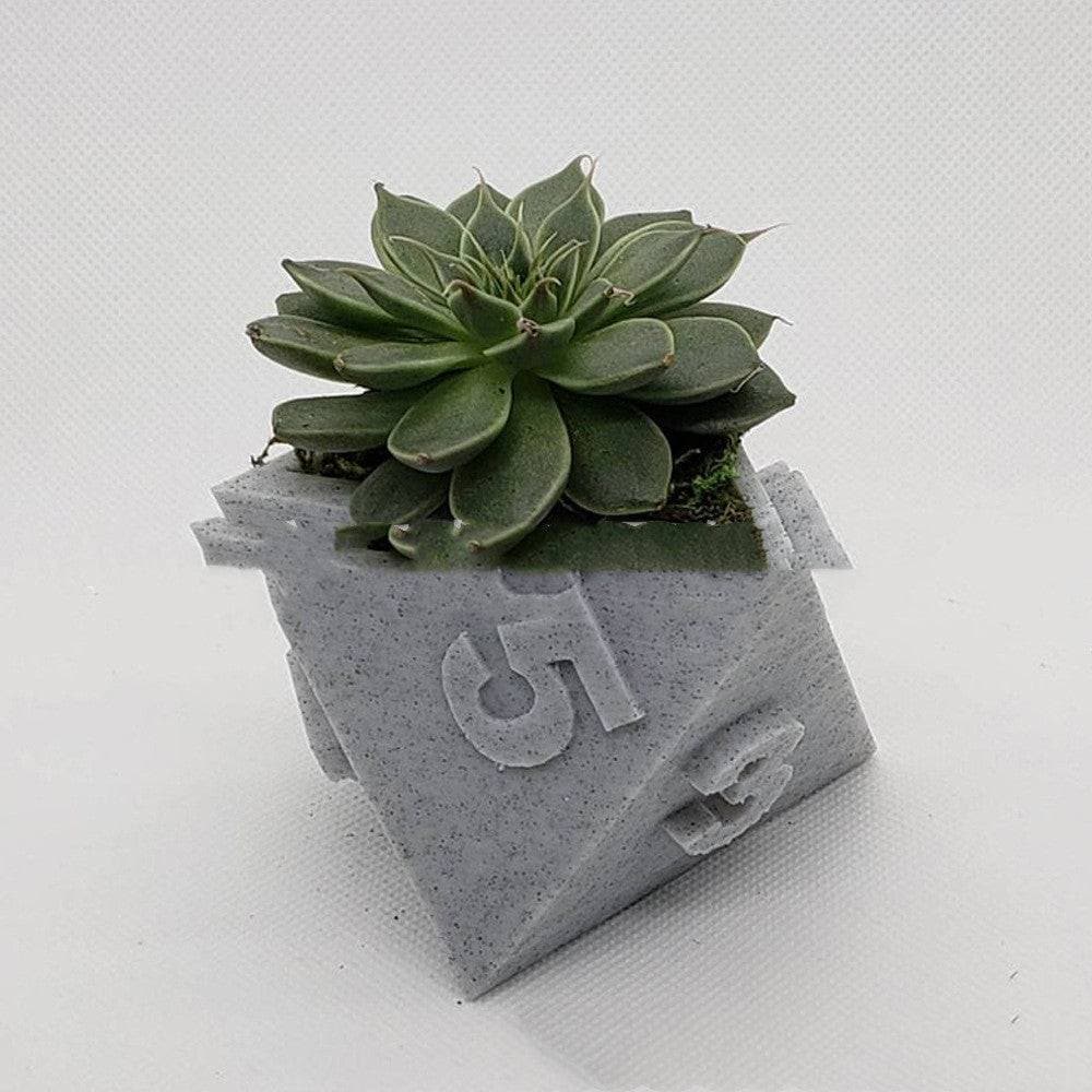 Dice - 3D Printed Plant Pot Table Top RPG Dice Succulent Planter Set Home Decoration Multifunction Garden Flower Pot