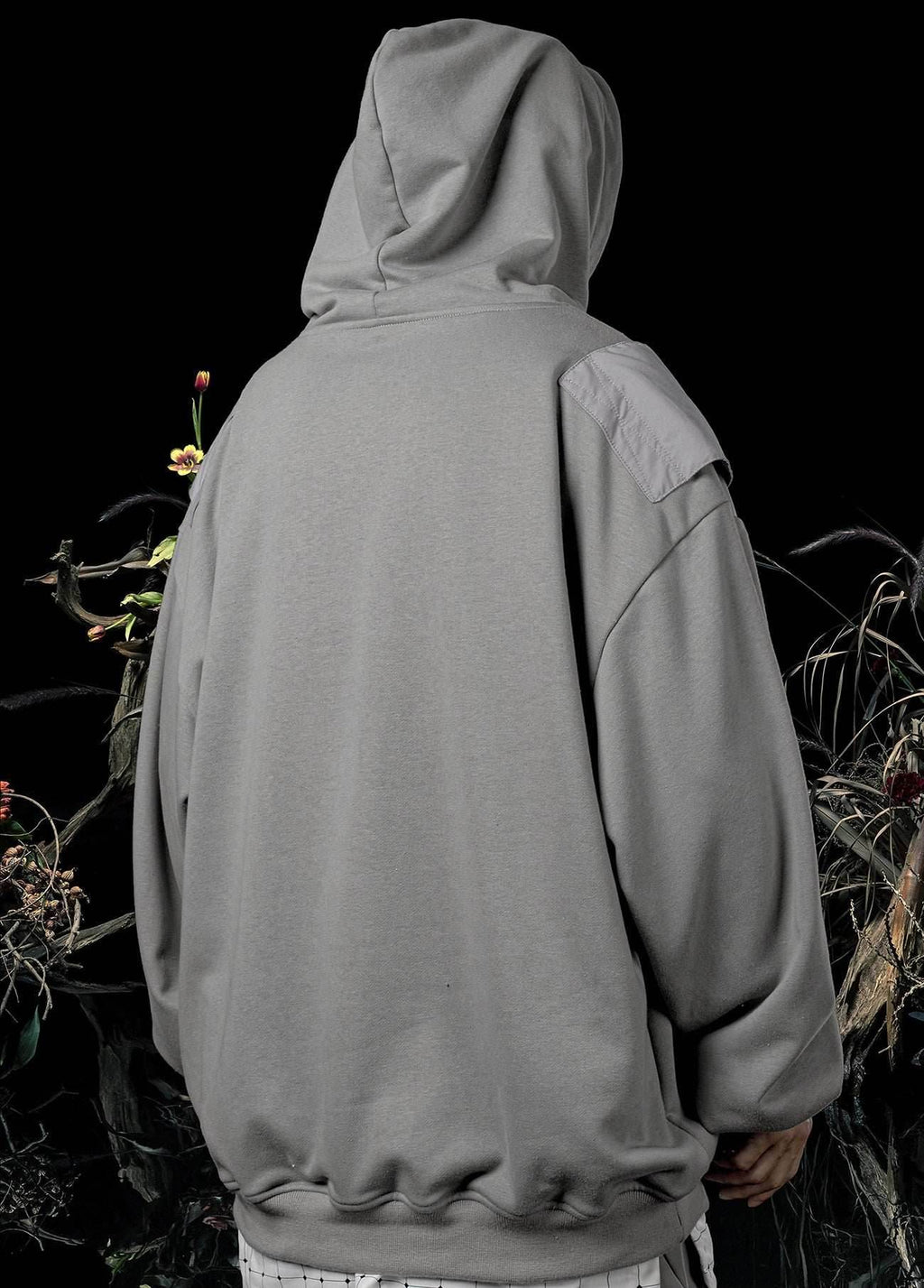 HiH29 Shadow Mixed Hoodie - Black / M