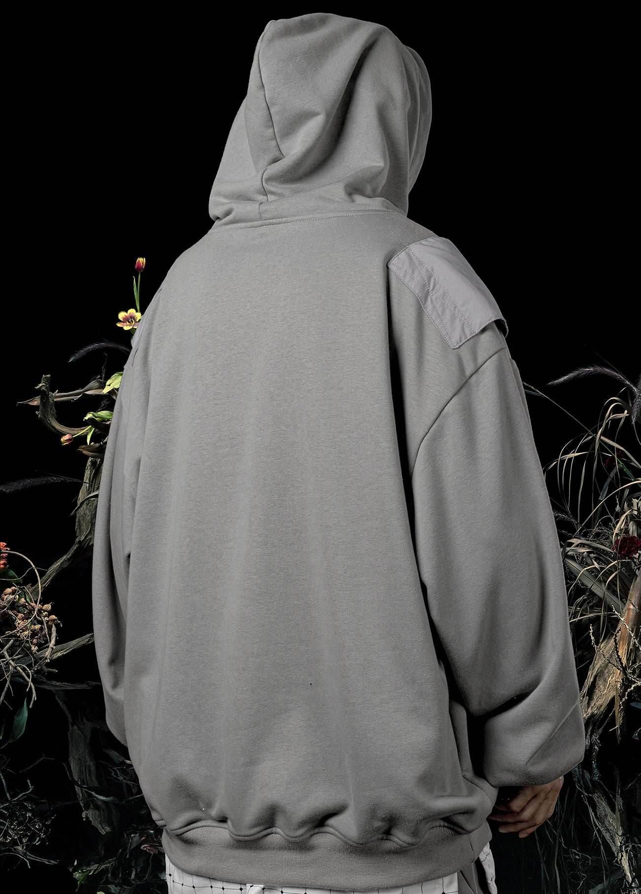 HiH29 Shadow Mixed Hoodie - Black / M
