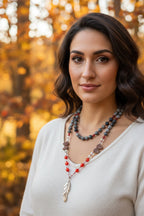 Golden Feather Long Necklace