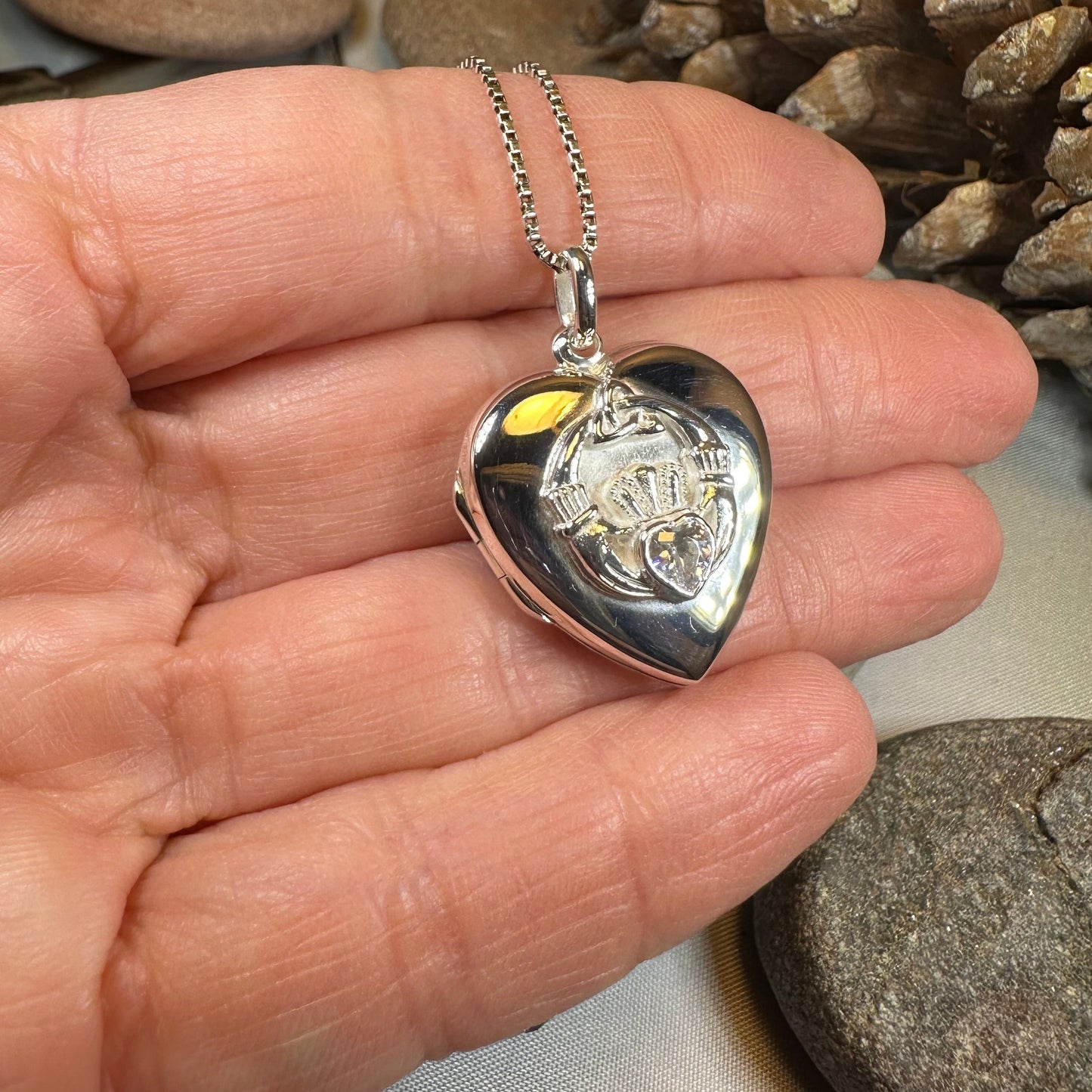 Aoife Claddagh Locket Necklace