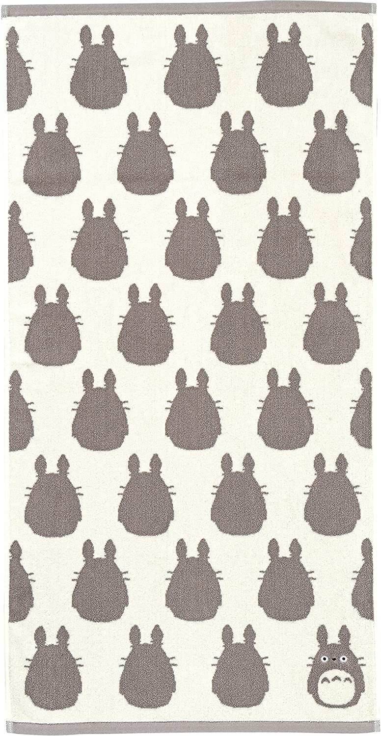 My Neighbor Totoro Big Bath Towel Grey and White - 