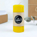 Handmade Natural Honey Rolled Beeswax Candles - 2 Pcs