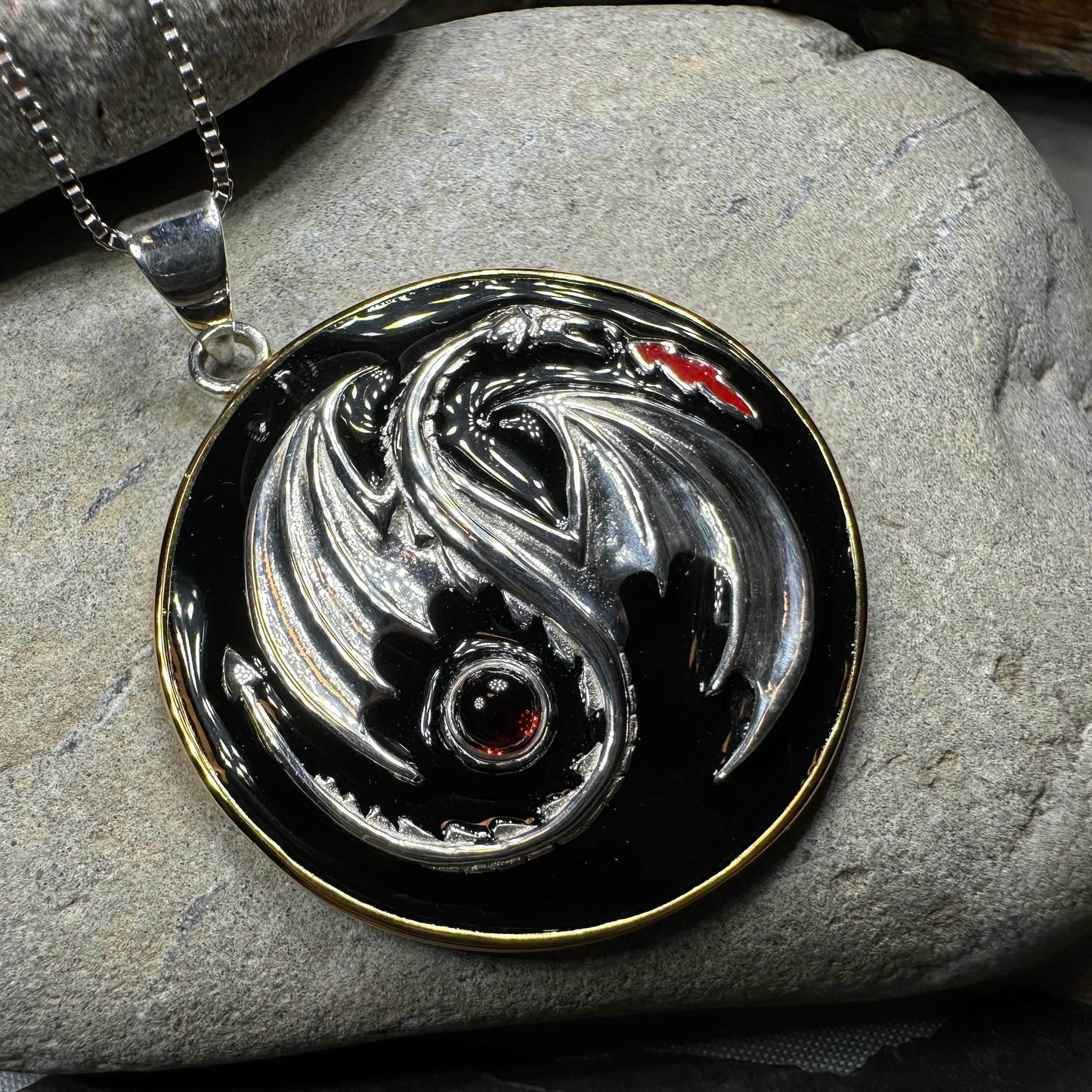 Dragon Yin Yang Necklace - 18