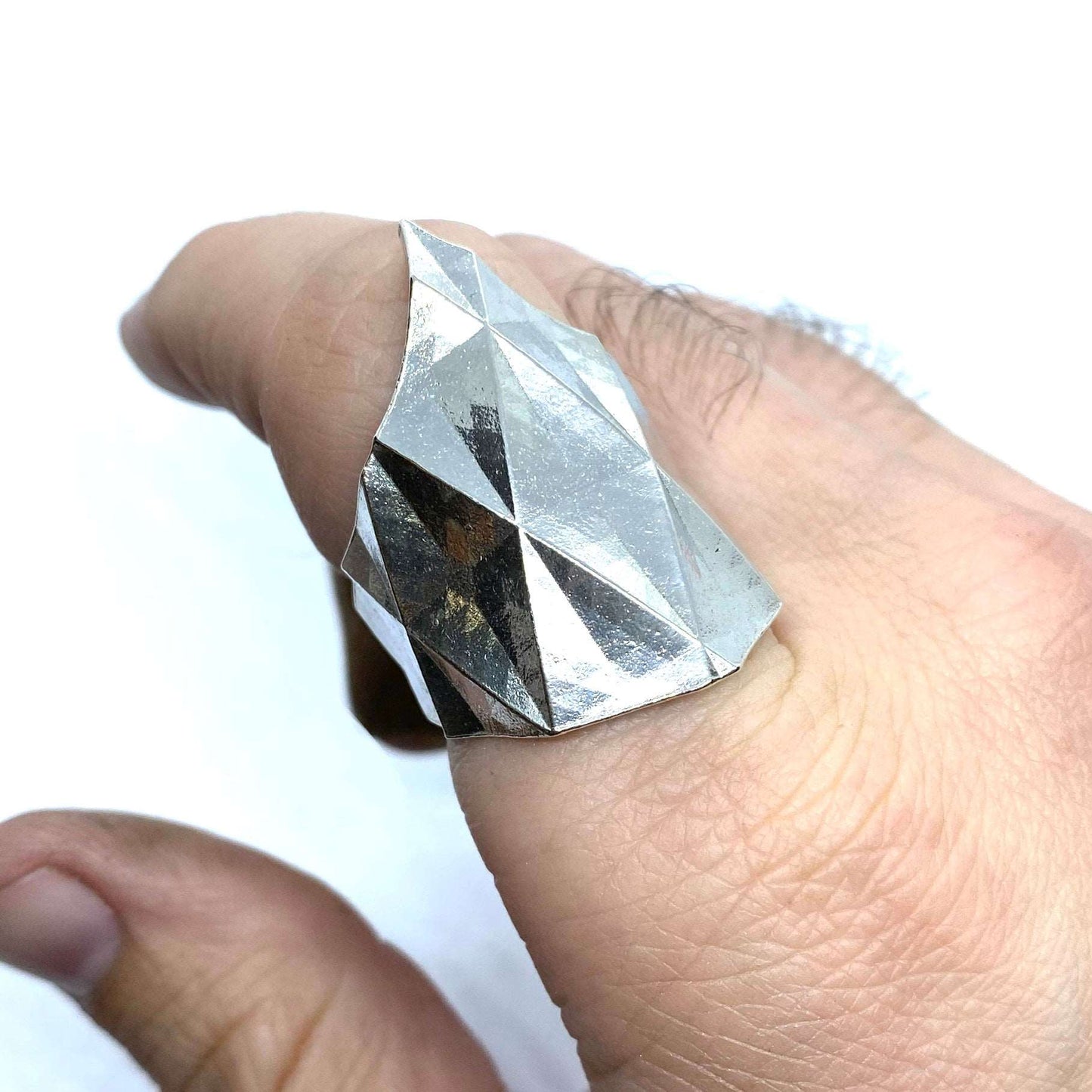 Faceted Brutalist Ring In Sterling Silver Fulfilled Julian The 2nd