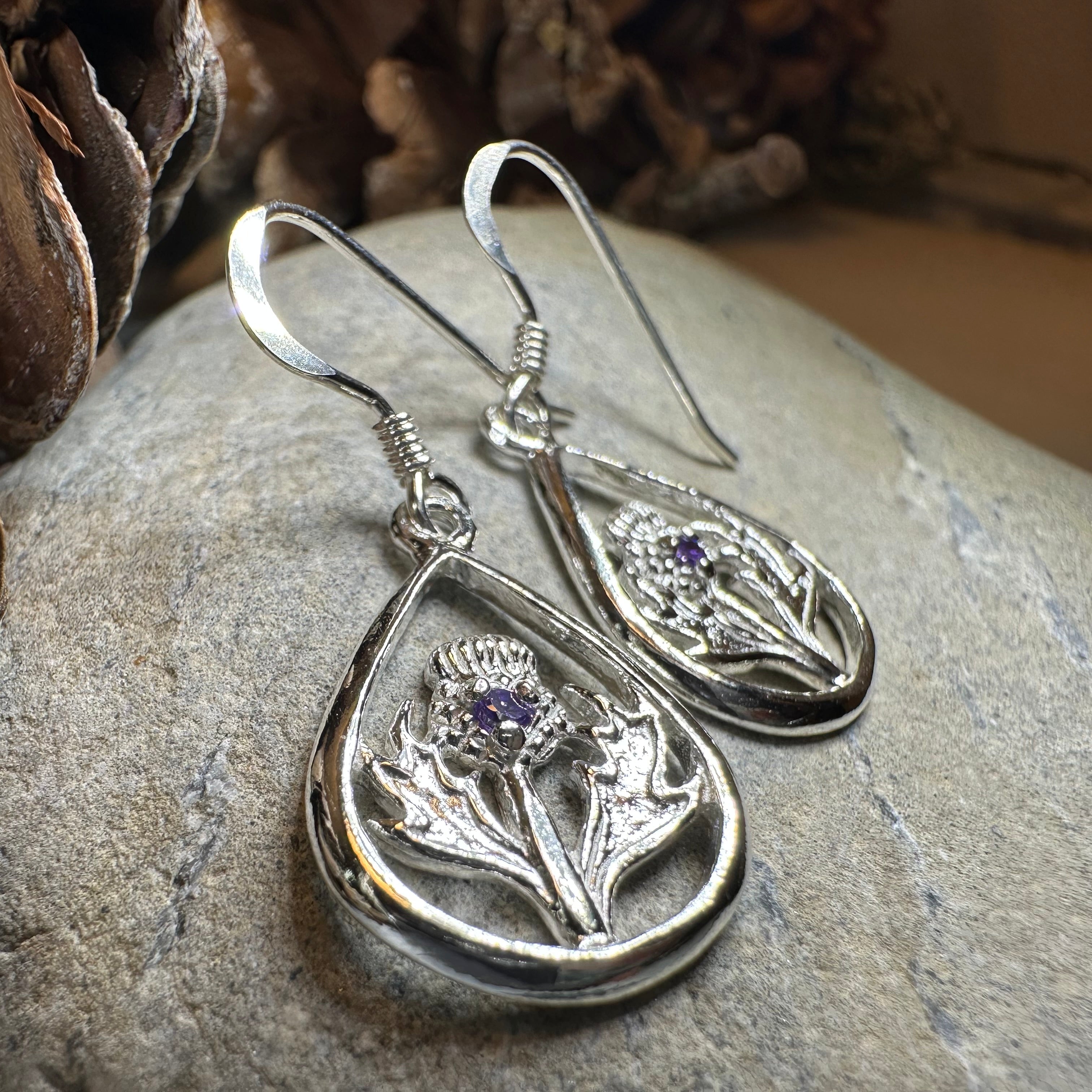 Realistic Thistle Earrings