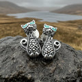 Curious Cat Stud Earrings