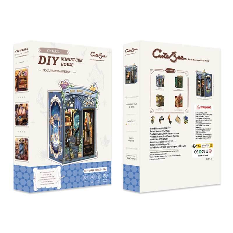Soul Travel Agency Dollhouse Book Nook Kit - Miniature Wizardi Roombox Kit - 