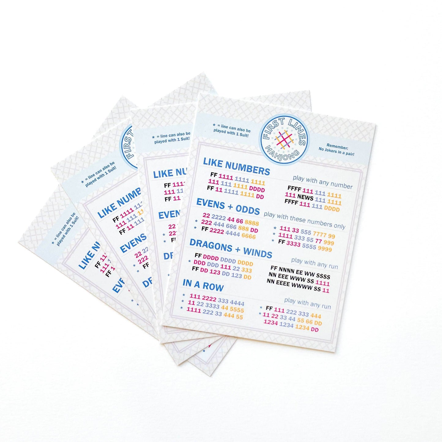 First Lines Mahjong Line Cards - 