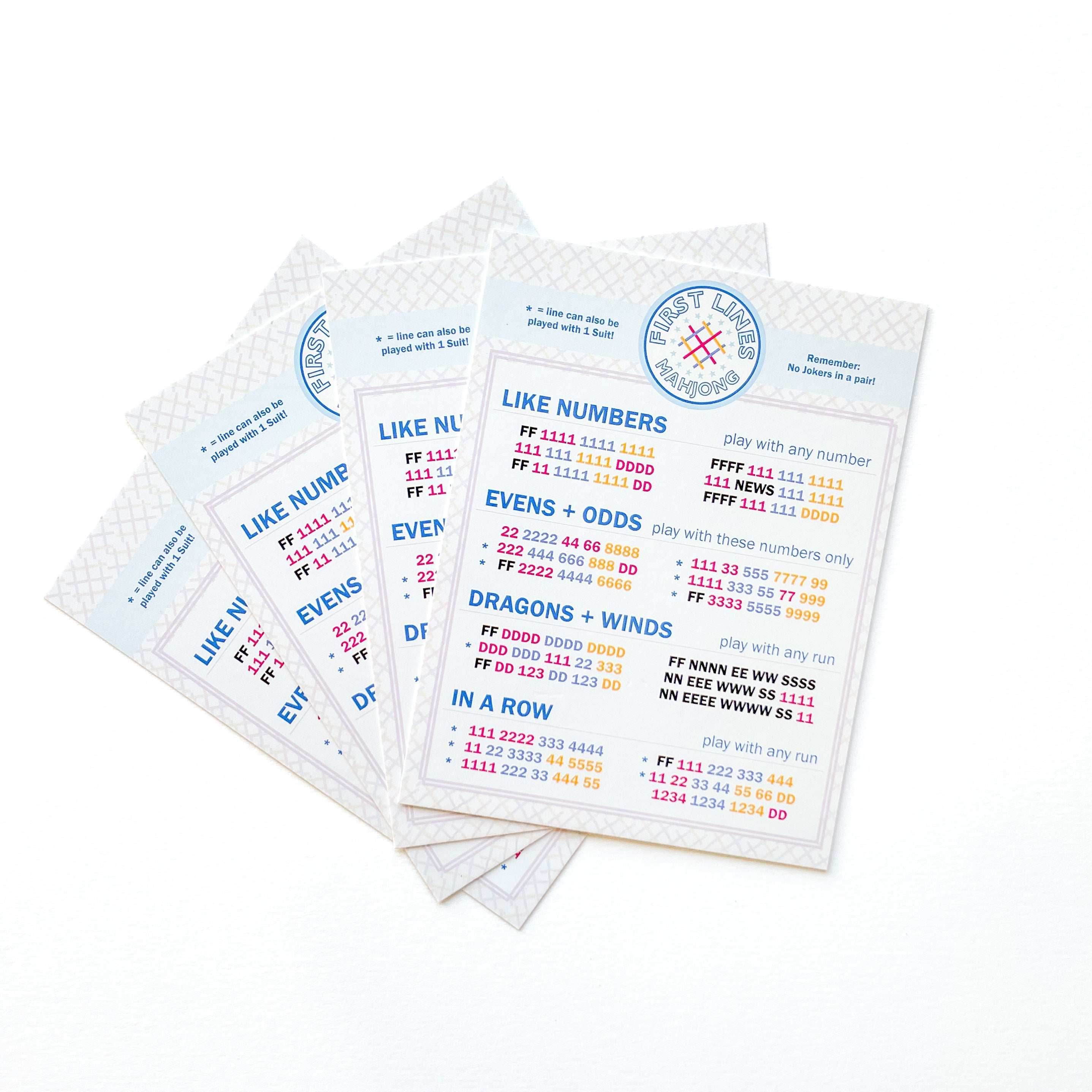 First Lines Mahjong Line Cards - 