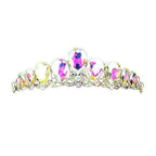 Crystal Glass Teardrop Cluster Princess Tiara