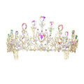 Crystal Teardrop Detail Bubble Stone Pave Marquise Tiara