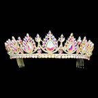 Teardrop Accented Marquise Stone Cluster Princess Tiara