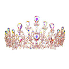 Crystal Teardrop Detail Bubble Stone Pave Marquise Tiara
