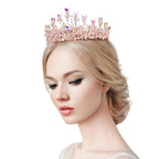 Crystal Teardrop Detail Bubble Stone Pave Marquise Tiara