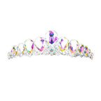 Crystal Glass Teardrop Cluster Princess Tiara