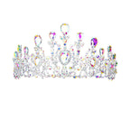 Crystal Teardrop Detail Bubble Stone Pave Marquise Tiara