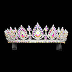 Teardrop Accented Marquise Stone Cluster Princess Tiara