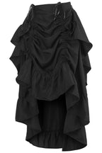 Black Crepe Adjustable High Low Skirt