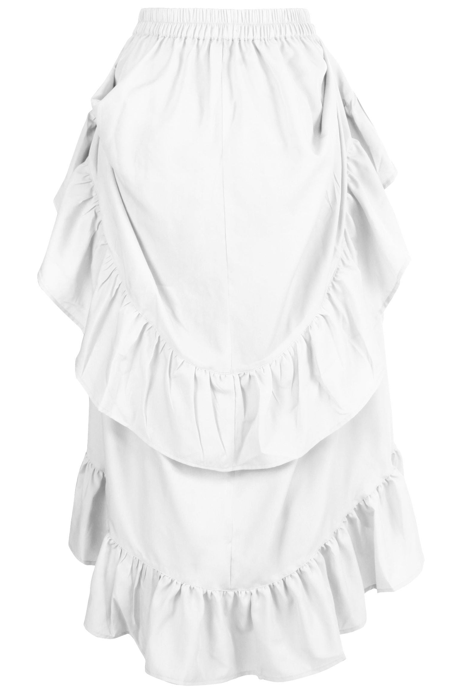White Crepe Adjustable High Low Skirt