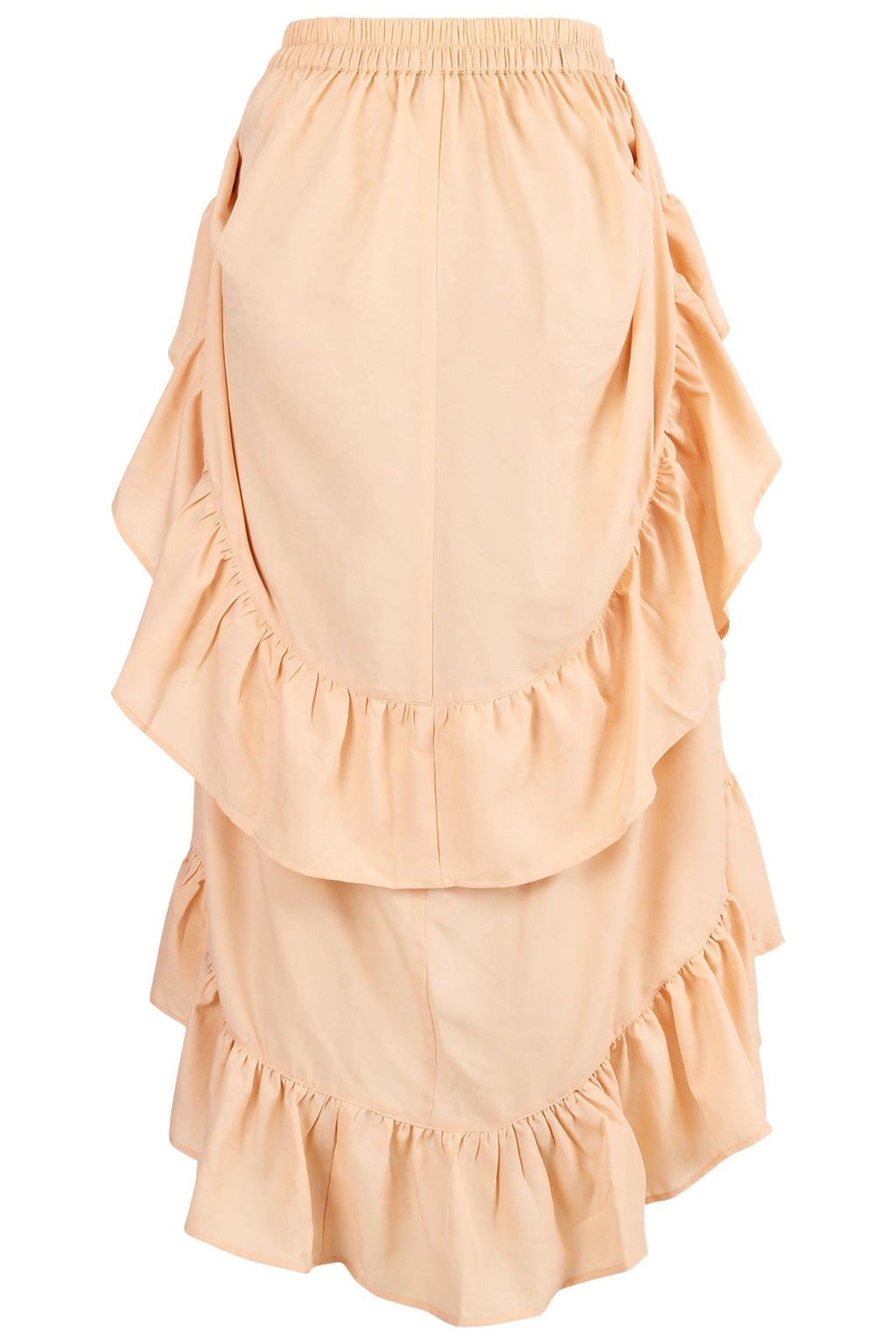 Beige Crepe Adjustable High Low Skirt