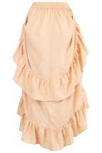 Beige Crepe Adjustable High Low Skirt