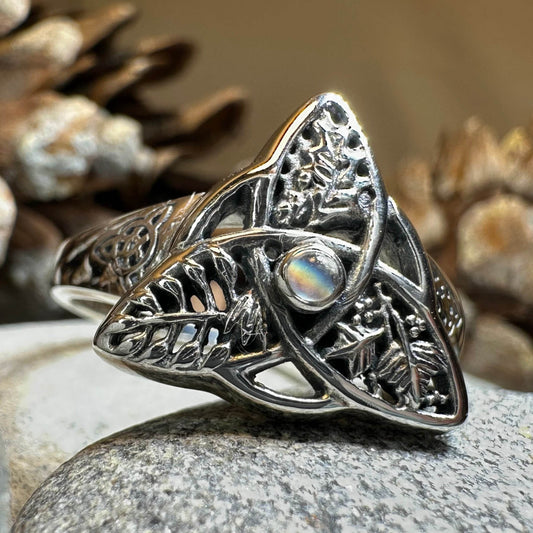 Oak Ash Thorn Moonstone Ring - 5
