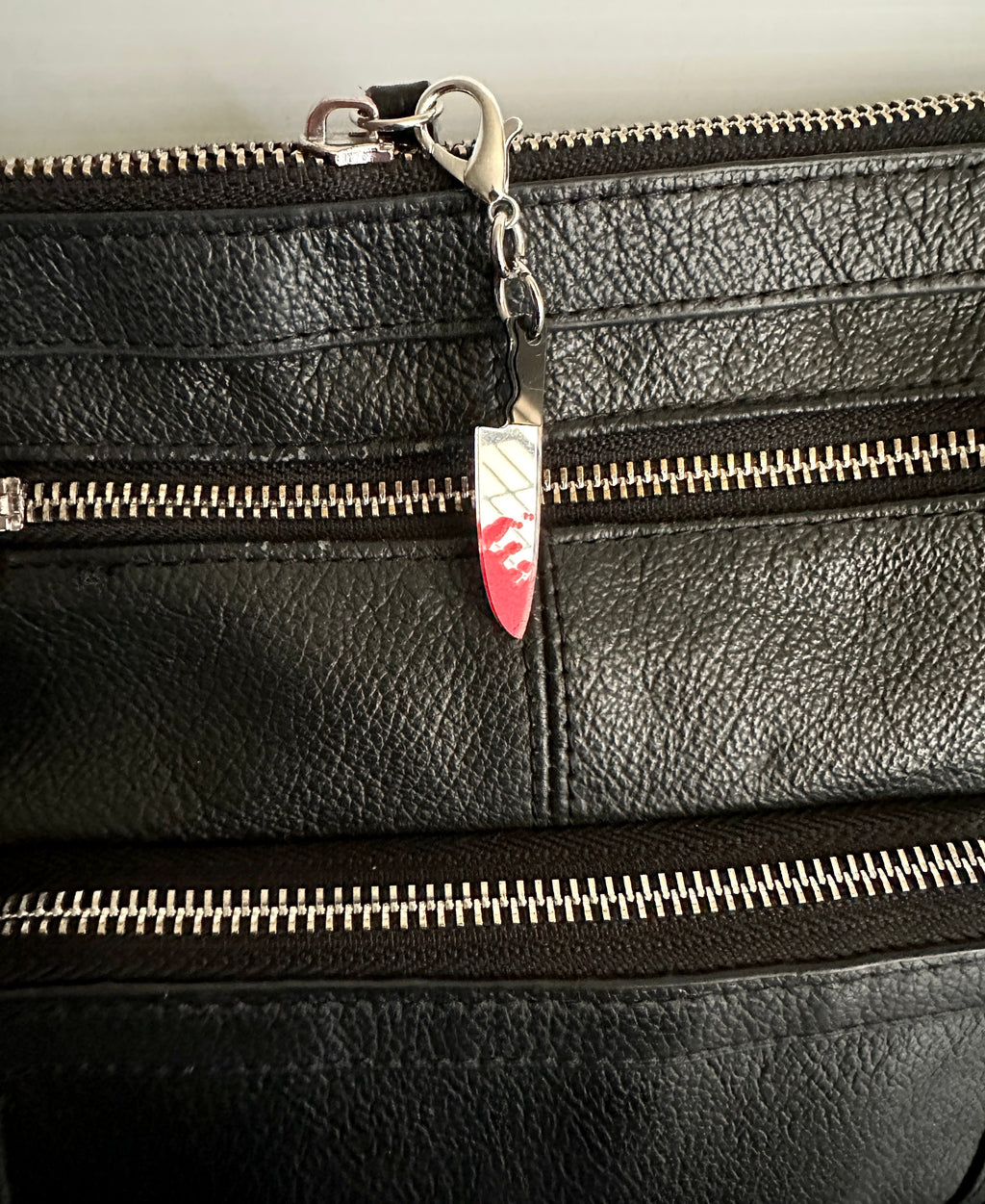 Horror Lover Bloody Knife Zipper Pull Bag Charm Keychain