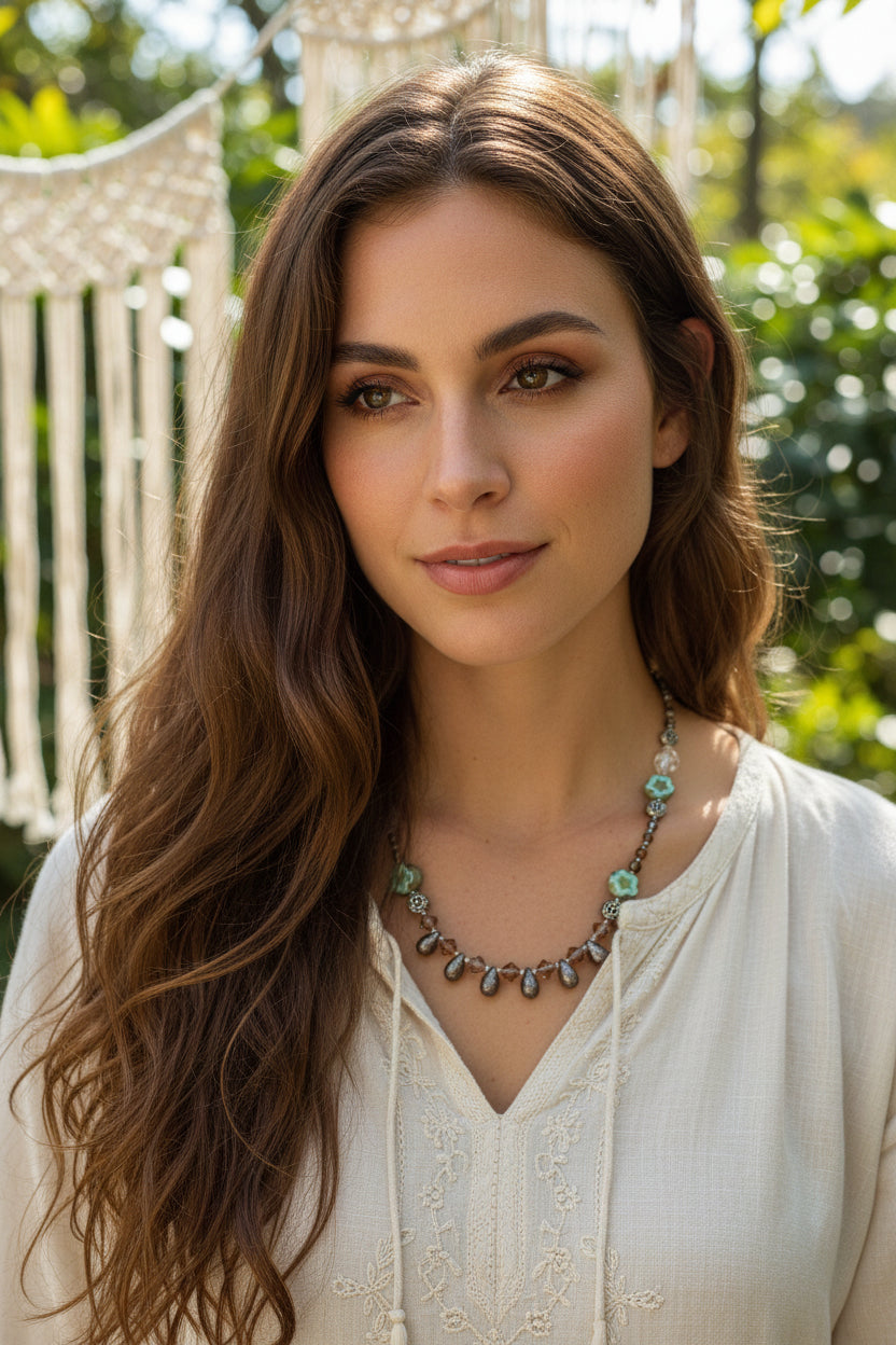 Lotus Dawn Crystal Necklace