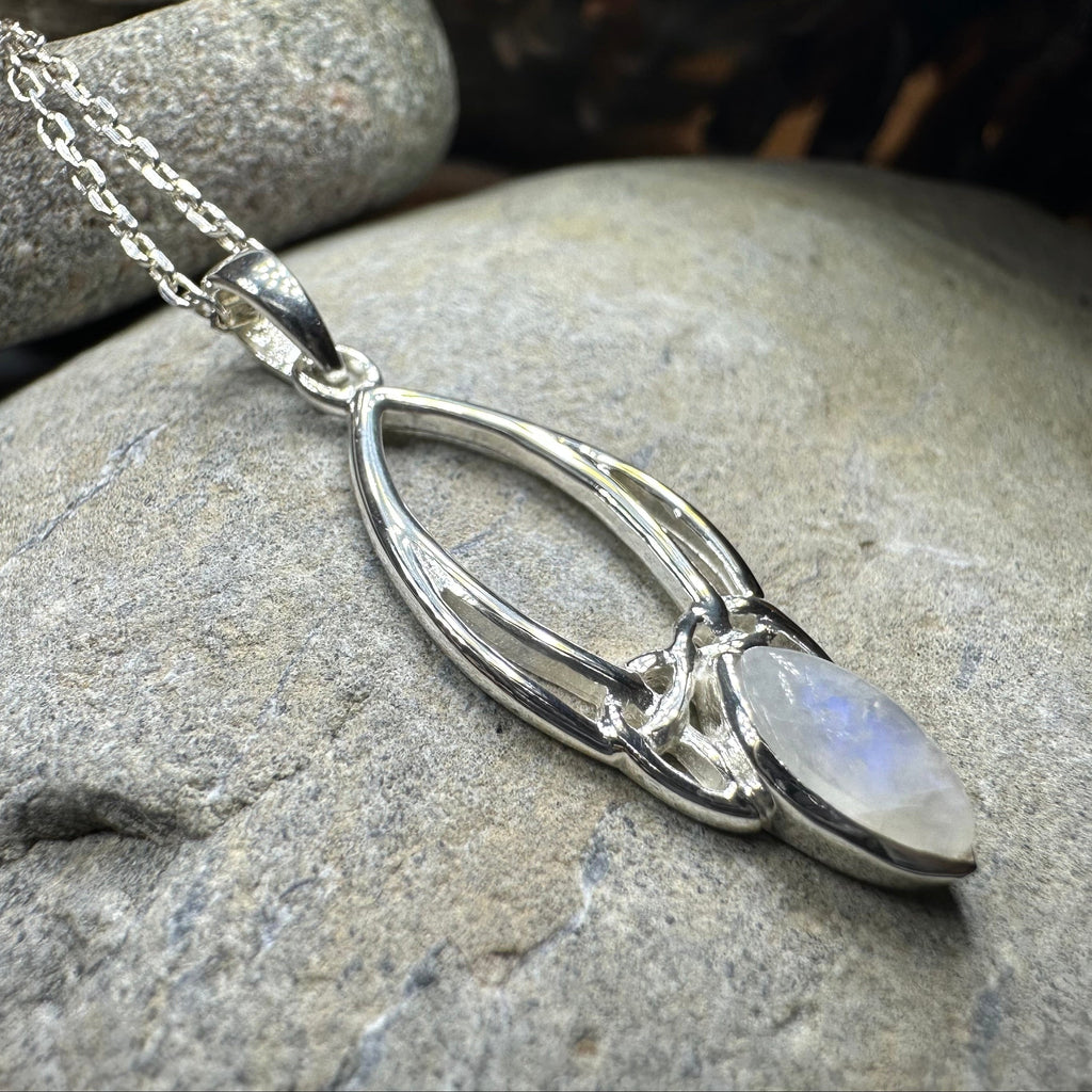 Moonstone Trinity Knot Necklace