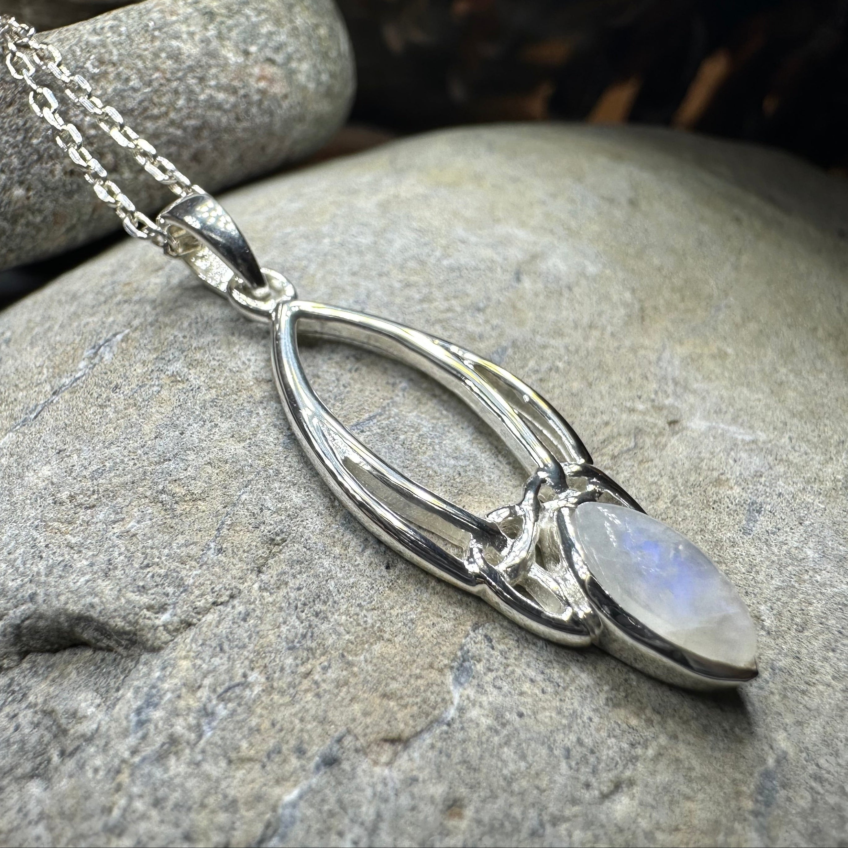 Moonstone Trinity Knot Necklace