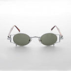 Oval Victorian Rare Steampunk Sunglass - Ada - Gold / Brown Lens