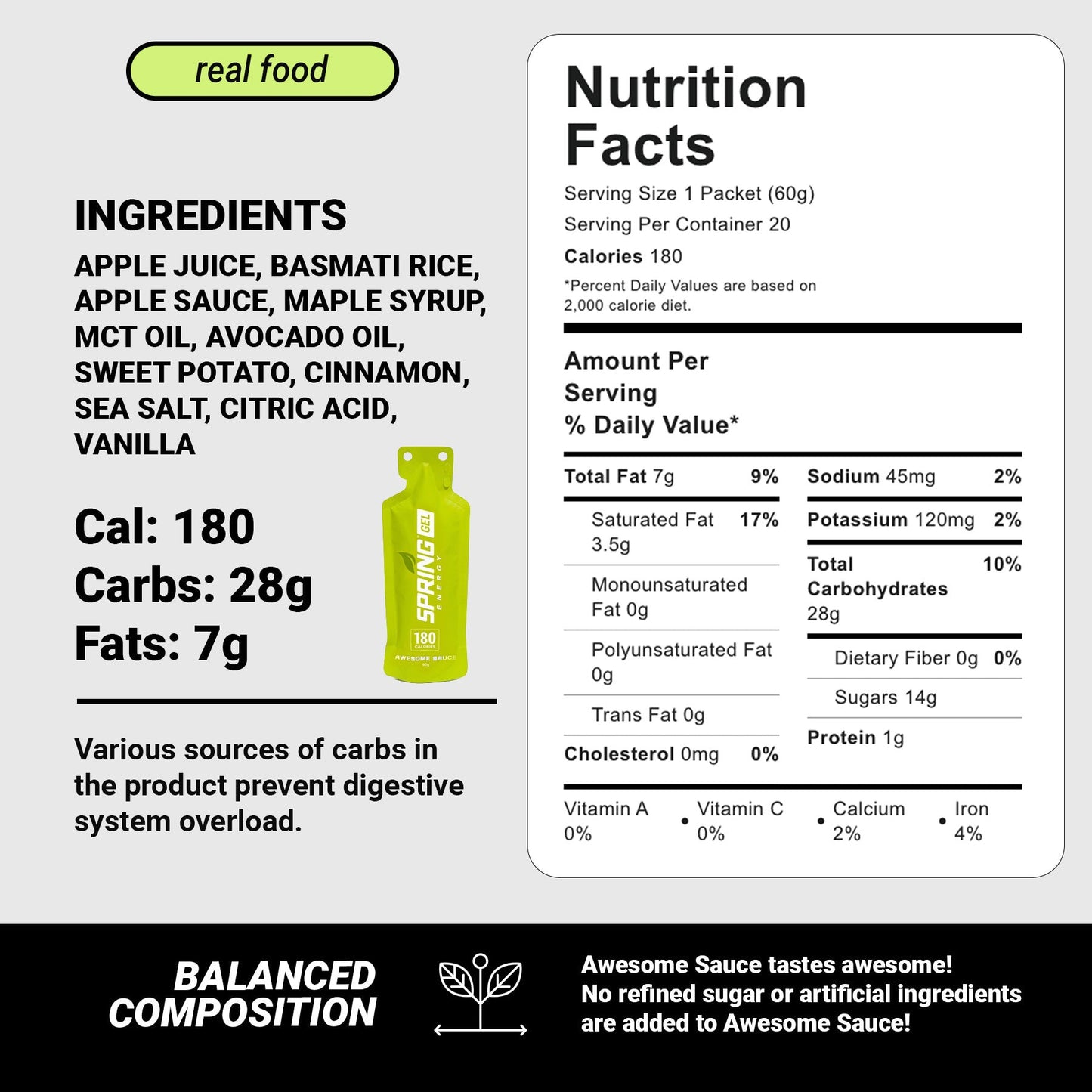 Cinnamon Apple Pie Gel (Vegan)  180 Kcal - Awesome Sauce