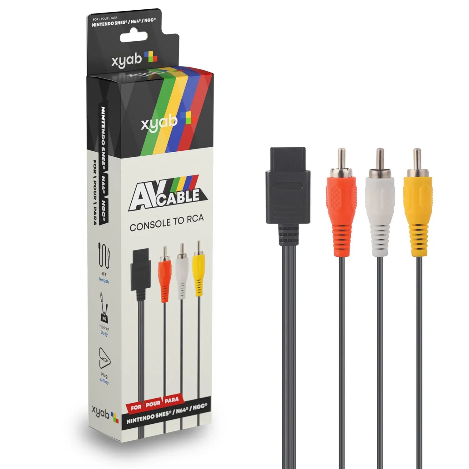 AV Composite Cable For Nintendo SNES / N64 / NGC (from XYAB)