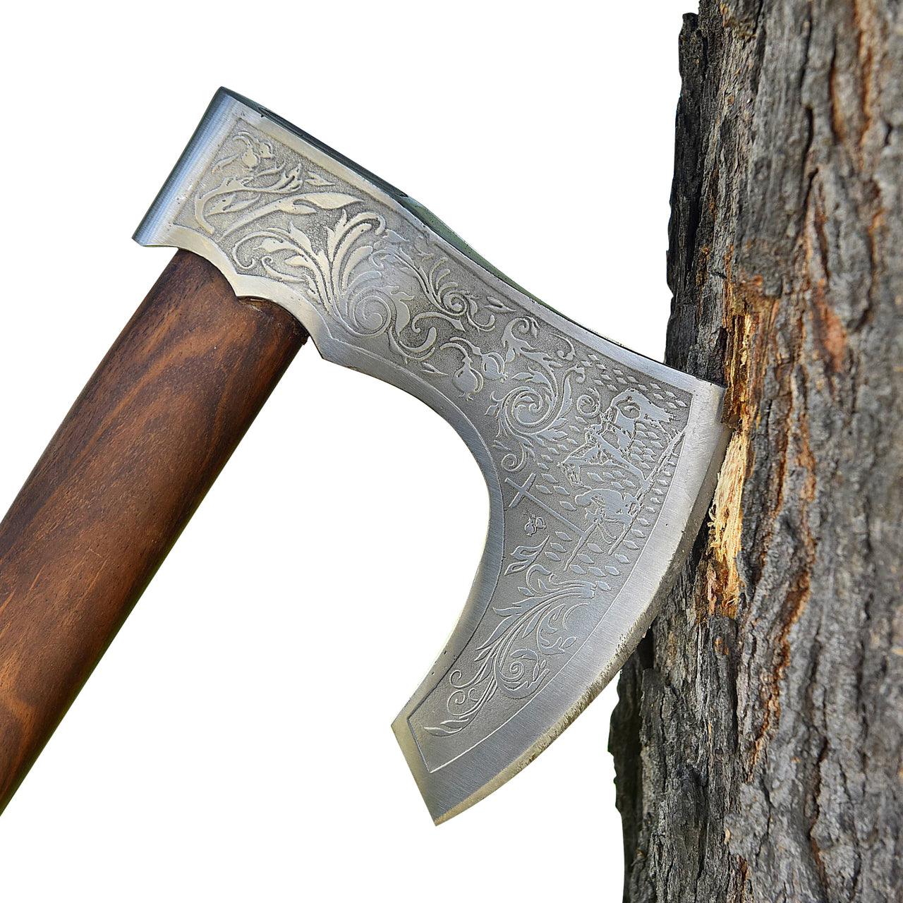 Cowboy Up Carbon Steel Outdoor Bearded Axe-1