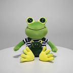 Kawaii Big Eyed Frog Plush Toy – Cute Green Frog with Striped Overalls Stuffed Animal (30–50cm)