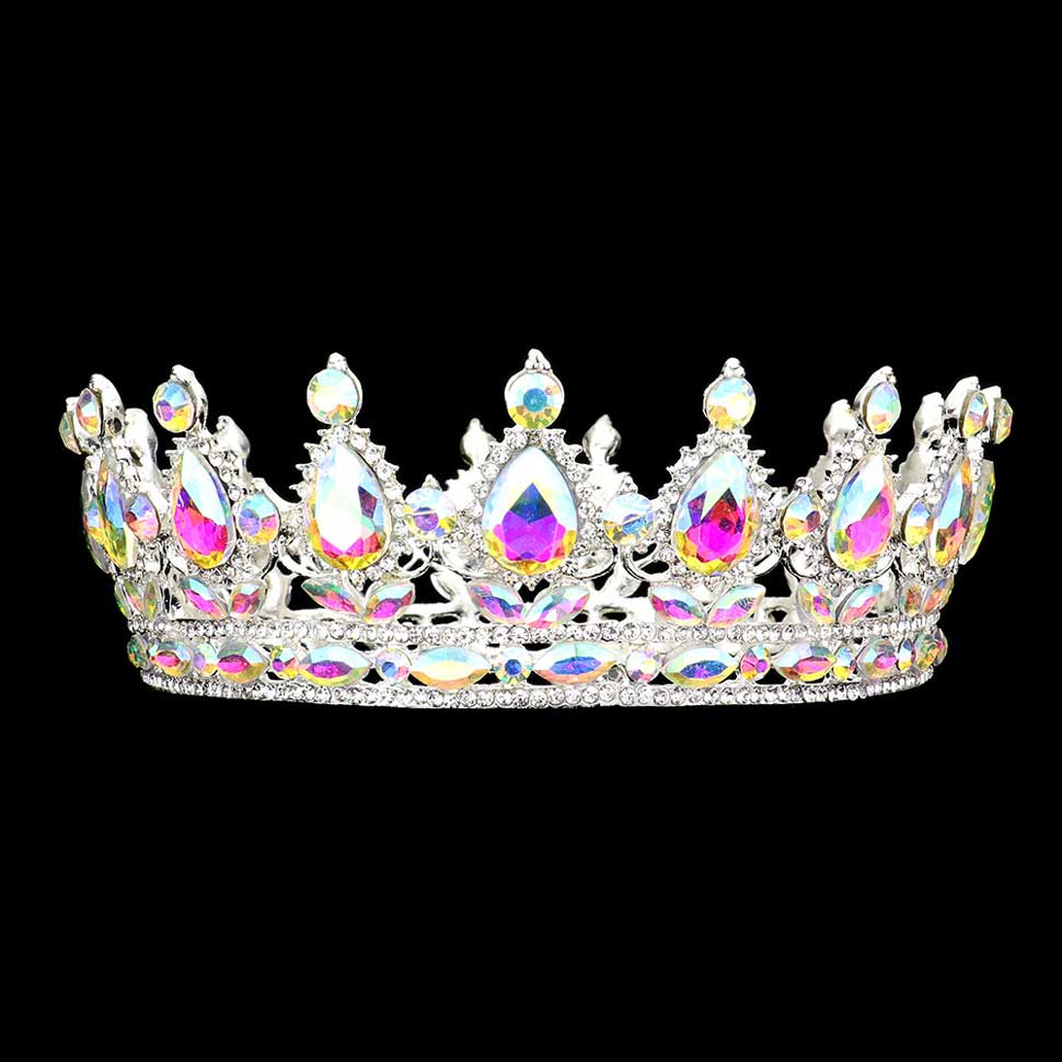 Teardrop Stone Accented Crown Tiara