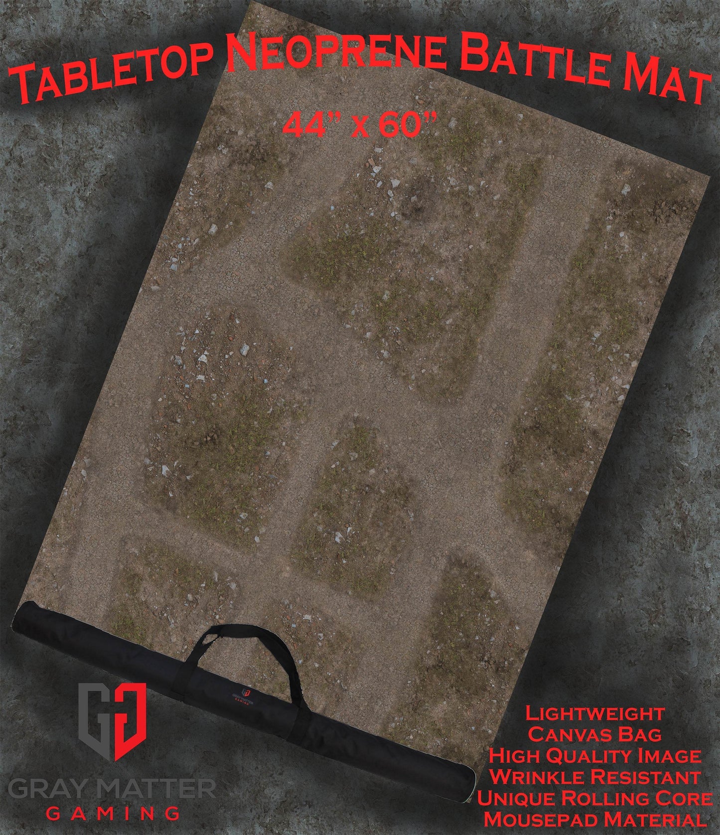 Abandoned Town - Neoprene Battle Mat - Warhammer, AoS, 40K, Kill Team, MCP, Shatterpoint, Legion, More - 44x60