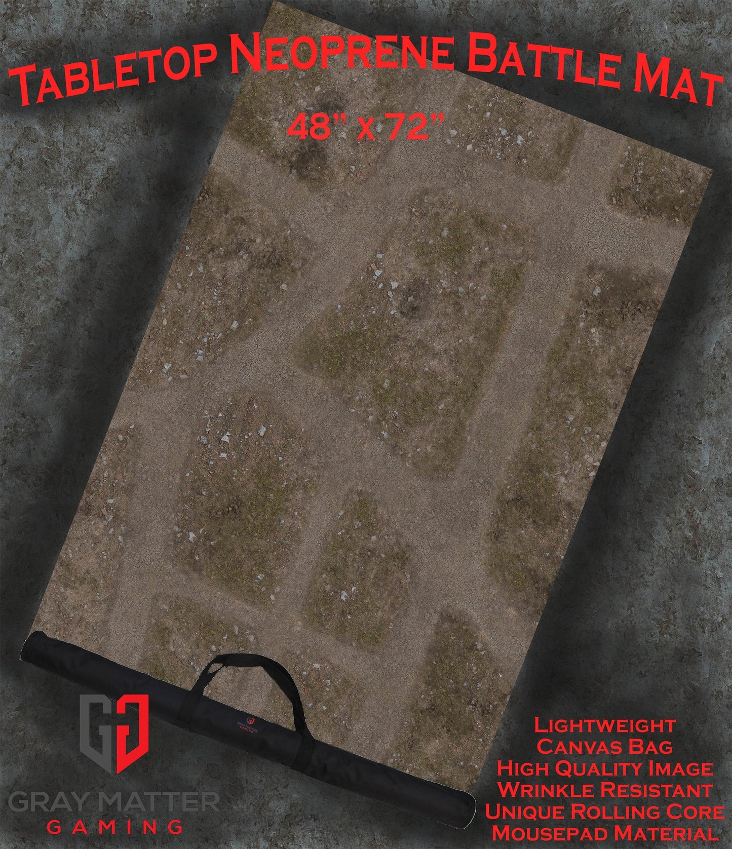 Abandoned Town - Neoprene Battle Mat - Warhammer, AoS, 40K, Kill Team, MCP, Shatterpoint, Legion, More - 48x72