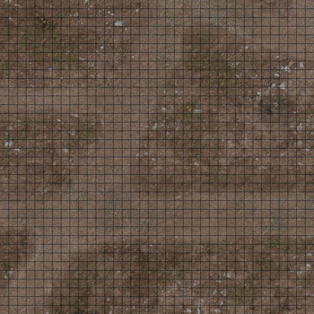 RPG Grid Mat - Abandoned Town & Dungeon Floor - Double Sided Neoprene Mat with Bag