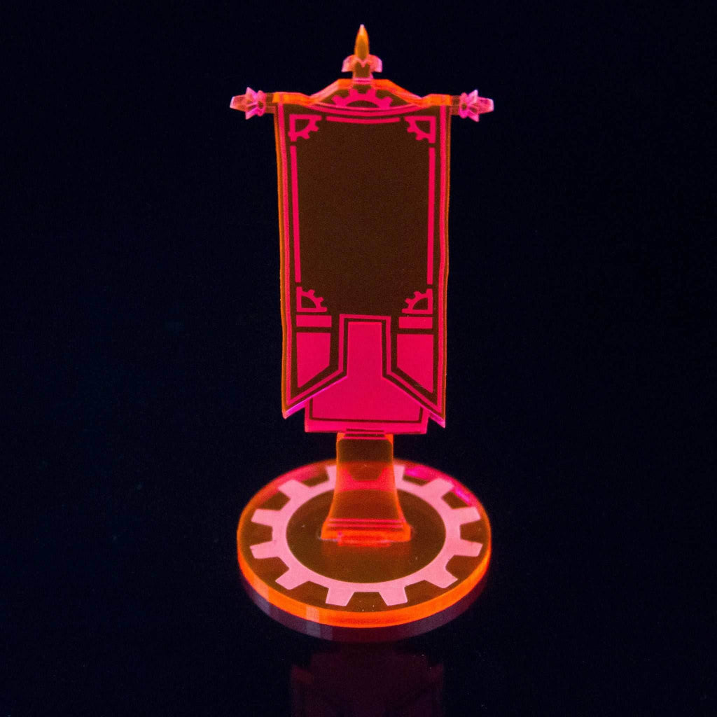 Acrylic Objective Flags - Fluorescent Red