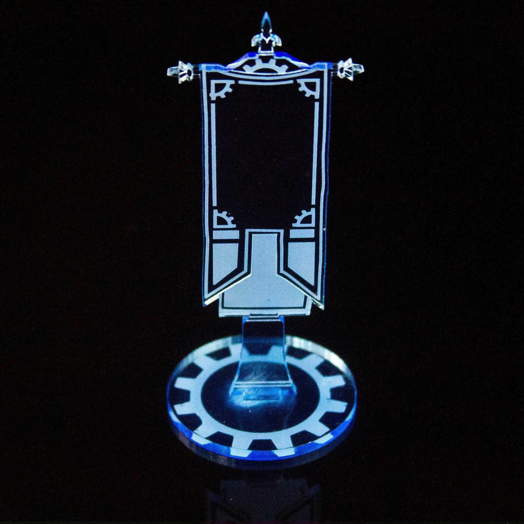 Acrylic Objective Flags - Fluorescent Blue