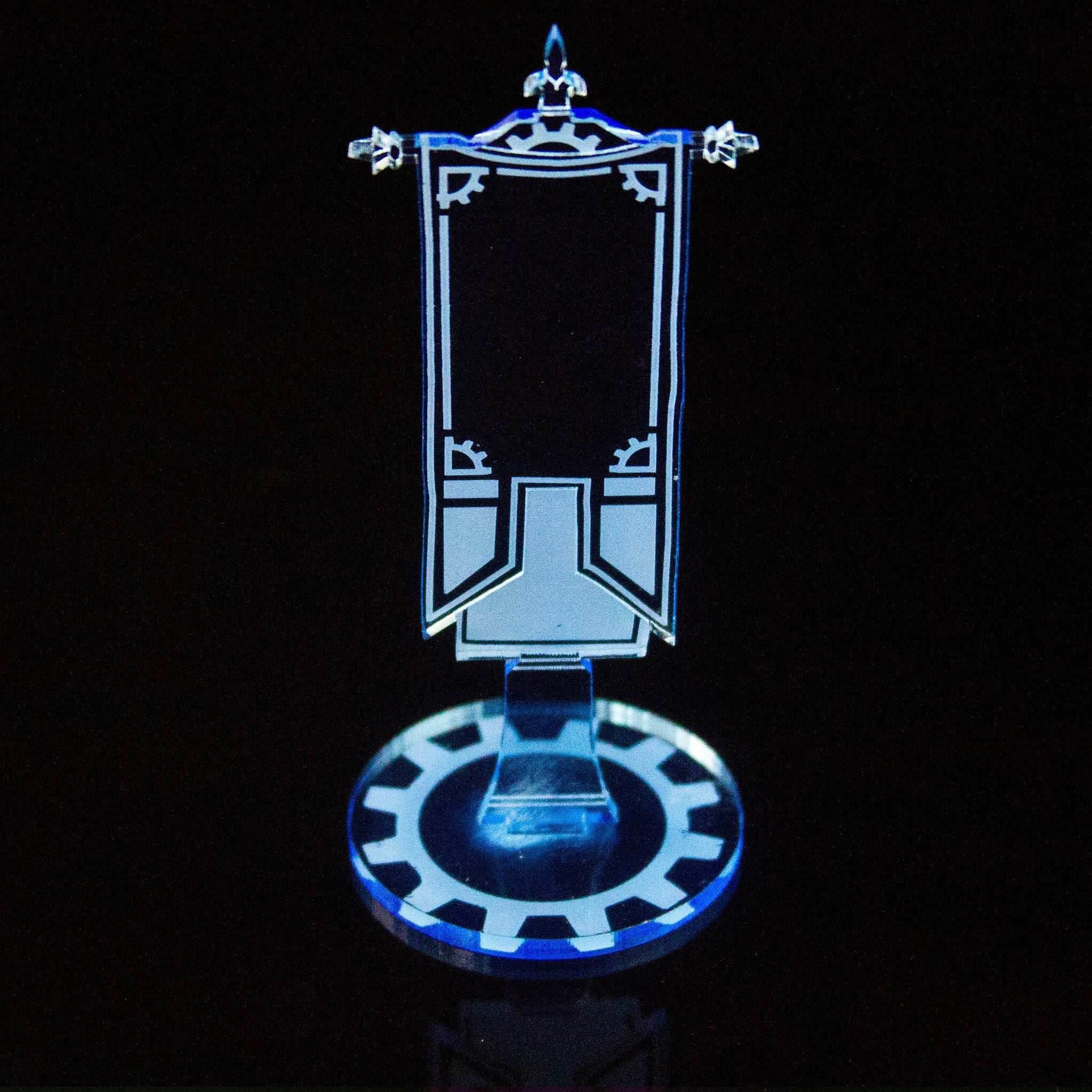 Acrylic Objective Flags - Fluorescent Blue