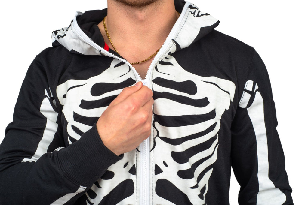 Adult Halloween Skeleton Cosplay Costume Glow in Dark Jumpsuit