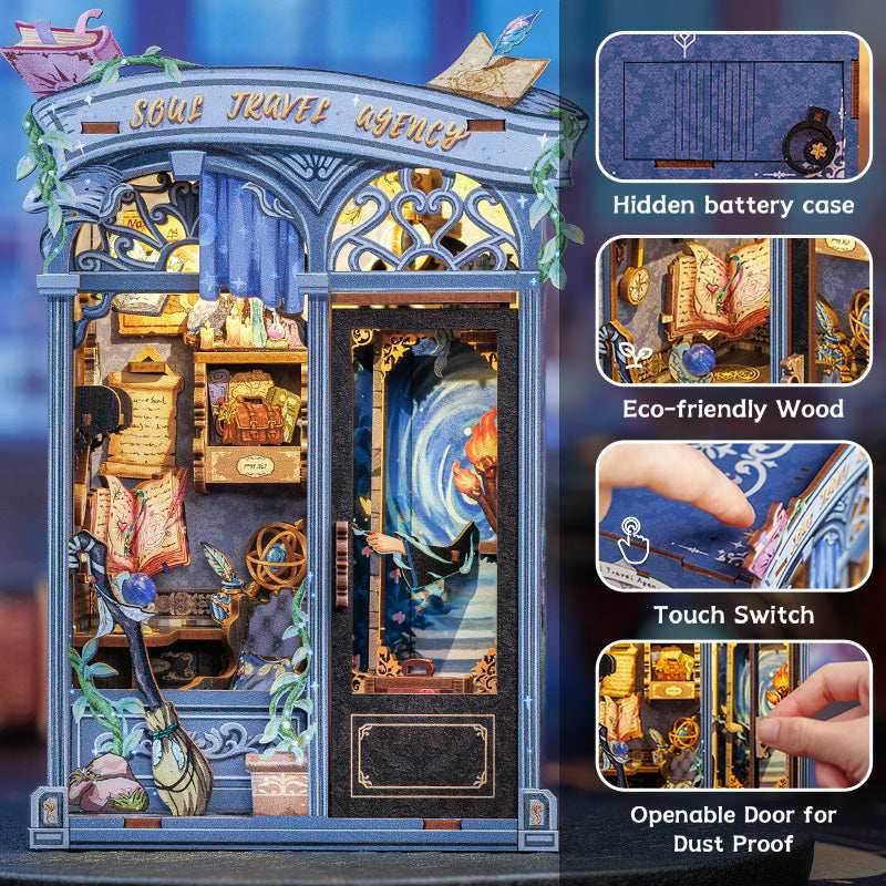 Soul Travel Agency Dollhouse Book Nook Kit - Miniature Wizardi Roombox Kit - 