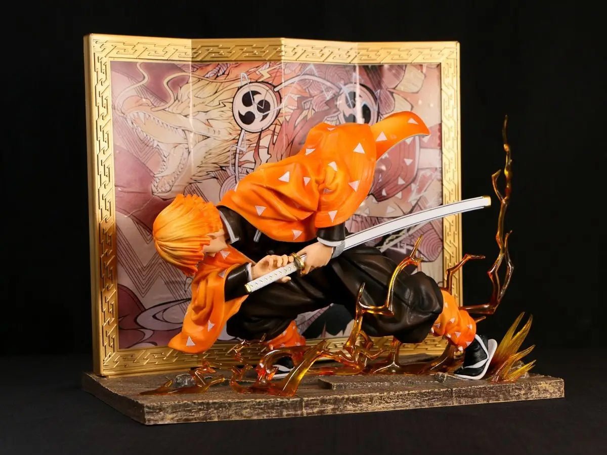 Agatsuma Zenitsu Anime Figurines, Demon Slayer Action Figures PVC Model Collection 24cm