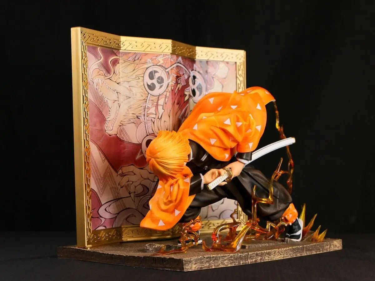 Agatsuma Zenitsu Anime Figurines, Demon Slayer Action Figures PVC Model Collection 24cm