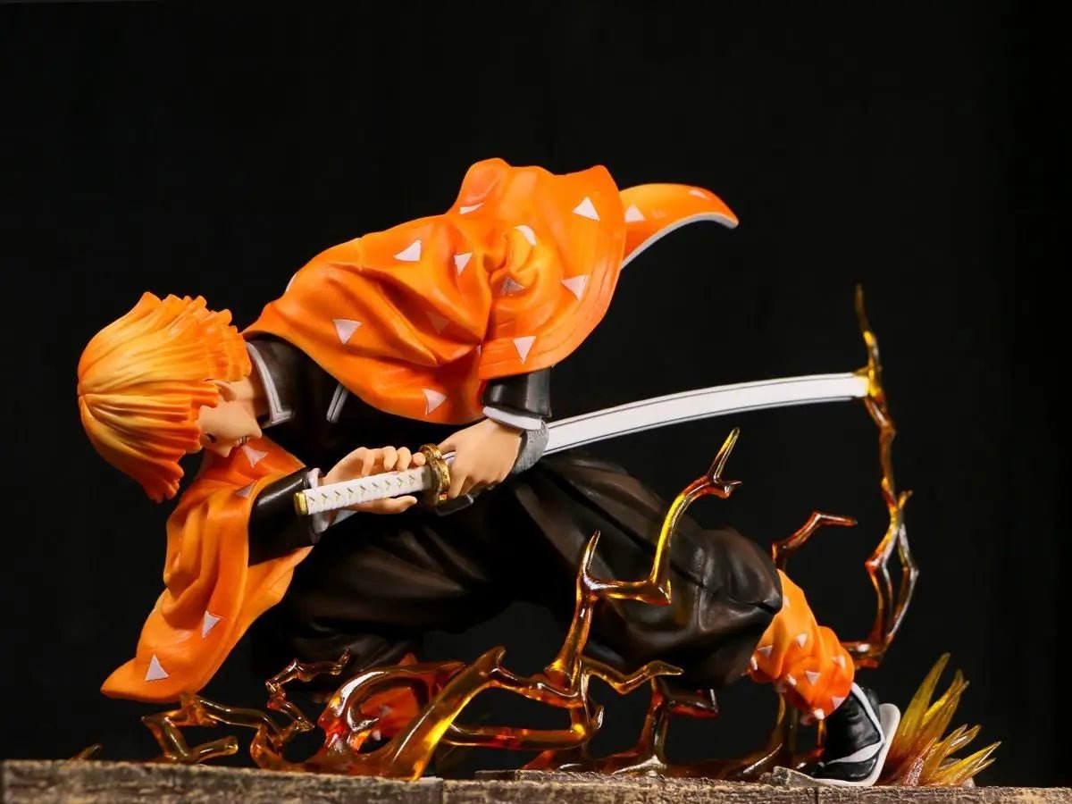 Agatsuma Zenitsu Anime Figurines, Demon Slayer Action Figures PVC Model Collection 24cm