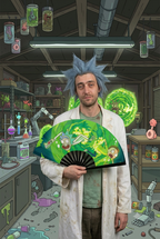 Ah Jeez Rick - Not Again - Hand Fan