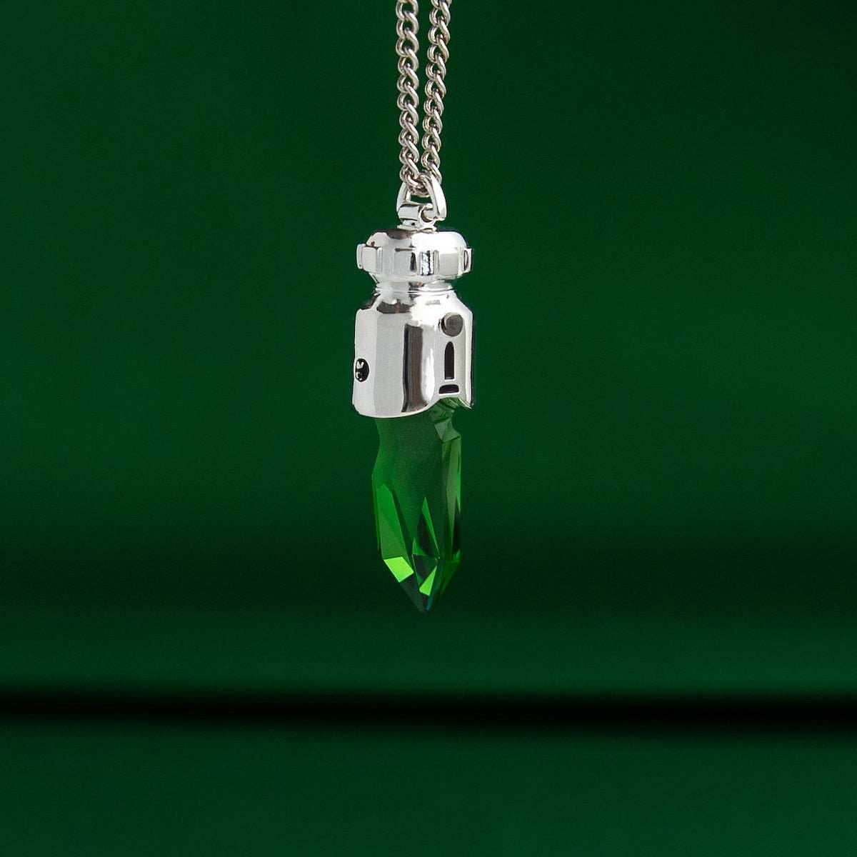 Star Wars X RockLove Padawan Ahsoka Tano Green Kyber Crystal Necklace - 